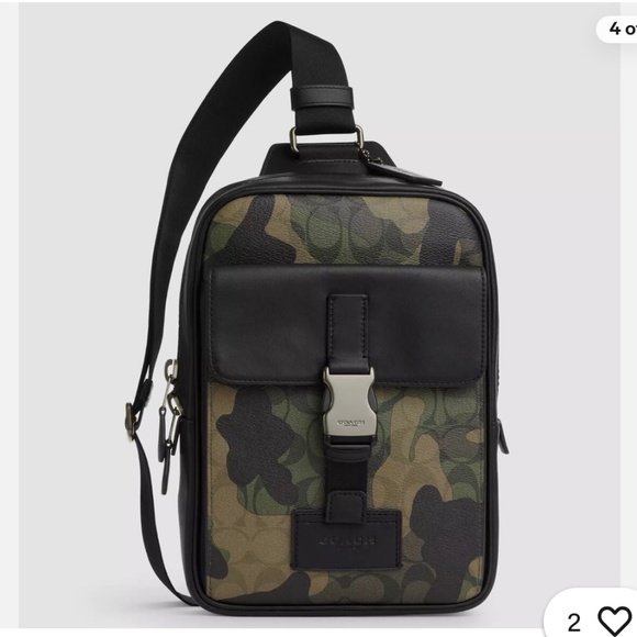 Brand new Coach Track Pack In Signature Canvas With Camo Print main image 7